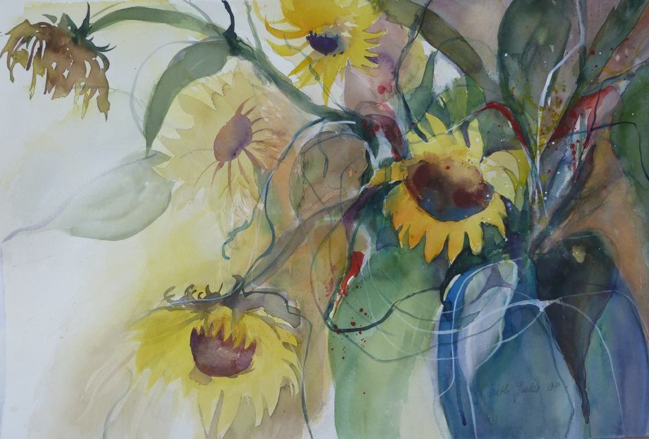 Strauss mit Sonnenblumen 50x70