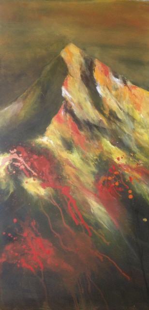 Bristen im Abendlicht 100x50