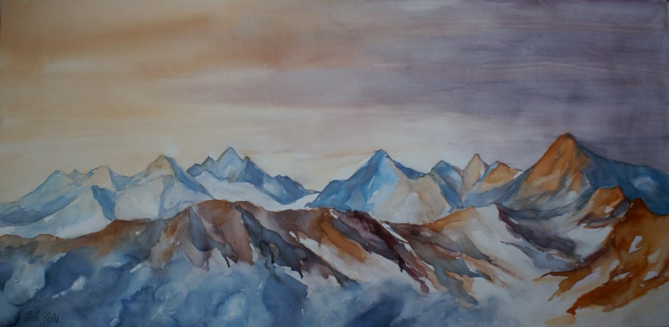 Blick gegen Muttenh&ouml;rner und Rotondo 40x100