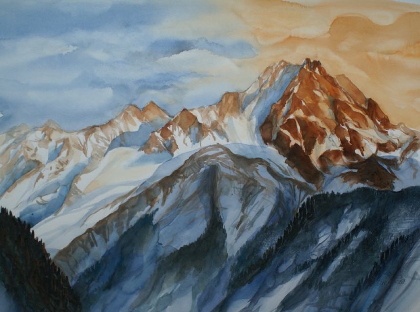 Letztes Licht am Oberalpstock 60x80