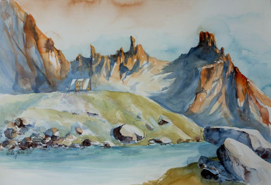 Sidelenh&uuml;tte mit Kamel 50x70