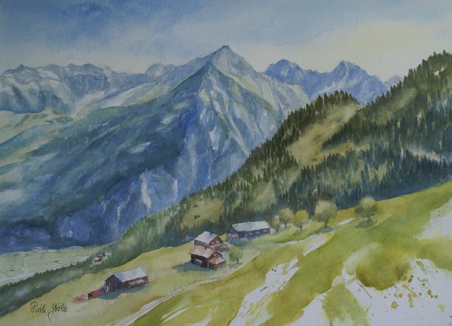 Blick vom Schwanden auf Schattdorfer Berge 70x100