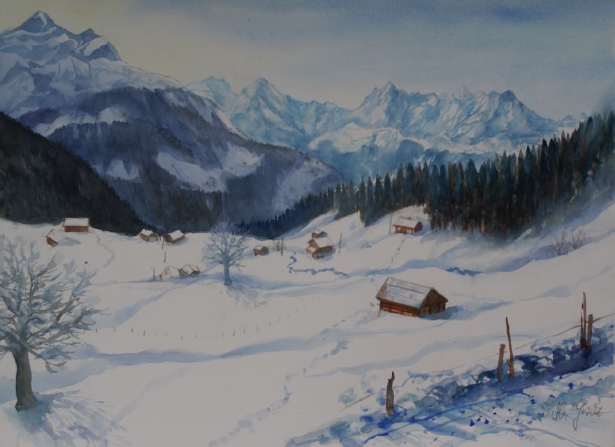 Blick vom Tristel talausw&auml;rts 70x100